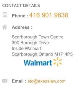 axess law walmart address